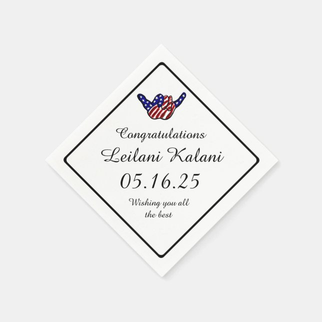 Hawaiian shaka enforca guardanapos de papel de gra (Canto)