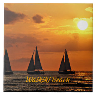 Hawaiian Sunset, Waikiki Beach,