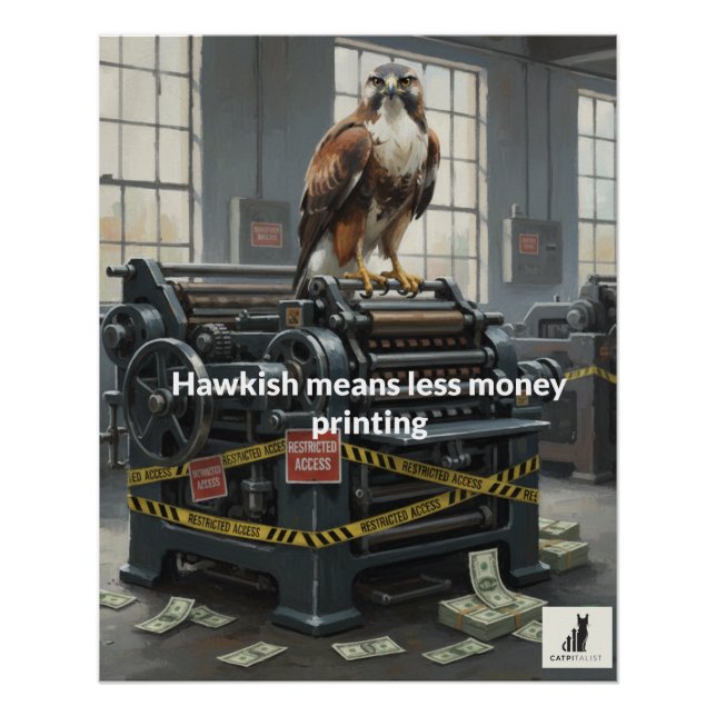 Hawkish significa menos impressão de dinheiro (Frente)