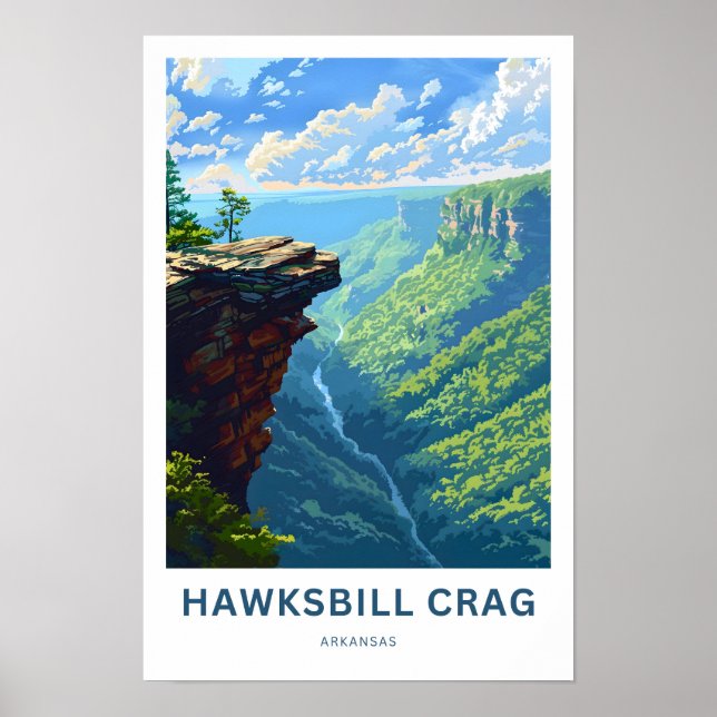 Hawksbill Crag Arkansas Viagem Impressão (Frente)