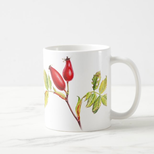 Hawthorn & rosa hip botânica, caneca verde (Direita)