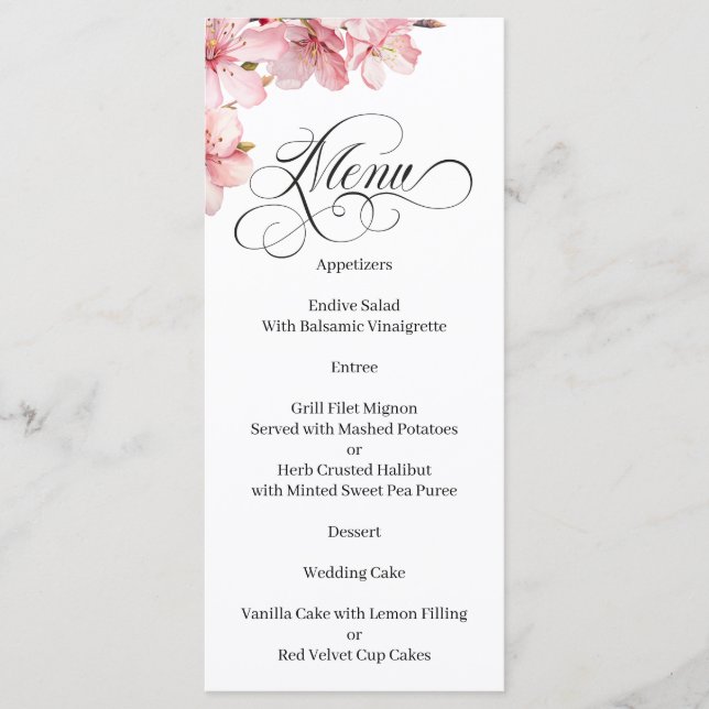 Hawthorne Calligraphy Black and White Menu (Frente)