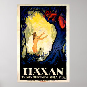 Häxan 1922 Cartaz de Filme IMPRESSÃO A5-A1 Clássic