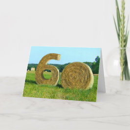 Hay! Feliz 60º!" cartão de saudação com Hay Bales