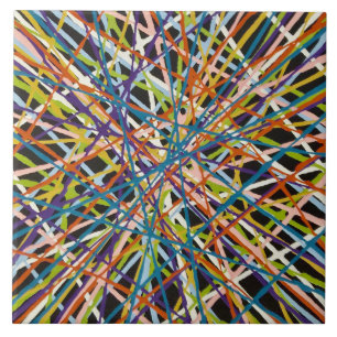Haystack em preto 6 x 6 Azulejo cerâmico