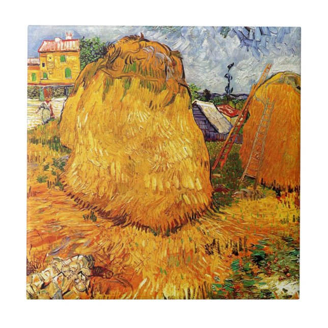 Haystacks em Provence por Van Gogh. (Frente)