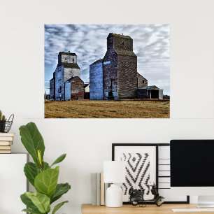 HDR Autumn Prairie sentinels Poster Prrint