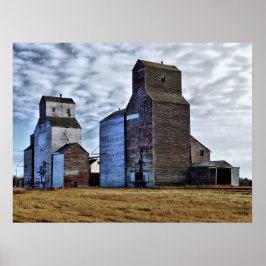 HDR Autumn Prairie sentinels Poster Prrint