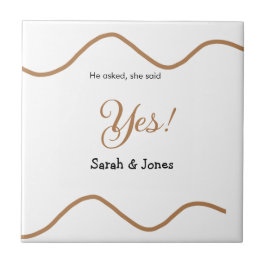 He asked she said yes engagement simple minimal