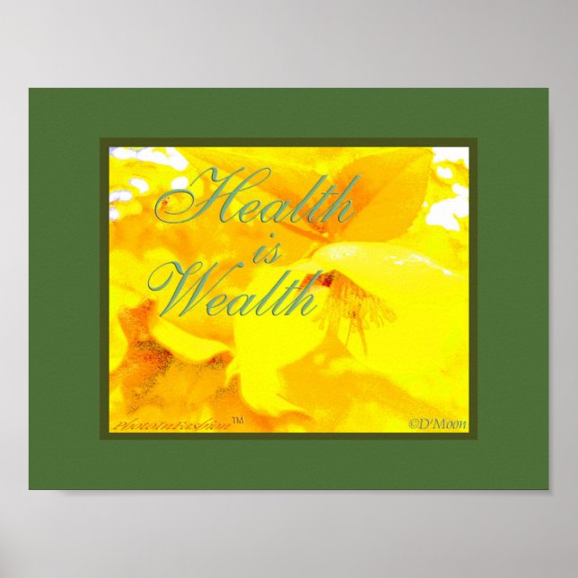 "Health is Wealth" Poster Art Print (Frente)