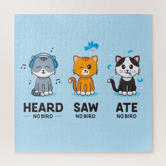 Heard Saw Ate No Bird Quebra-cabeça (20x20) (Vertical)