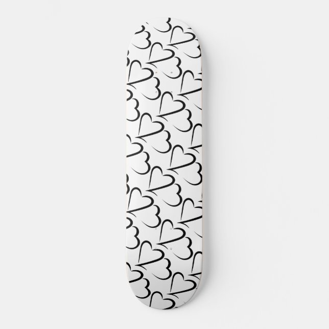 Heart 23™ Skate deck Branco e Preto (Frente)