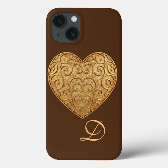 Heart and "D" Initial Phone Cobrir - Modern Love D (Verso)
