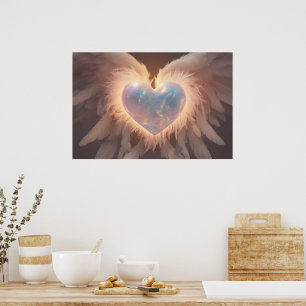 *~*~ Heart Angel Peach Wings AP78 Opal Poster