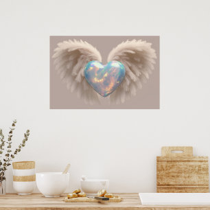 *~*~ Heart Angel Wings AP78 Flash Opal Poster