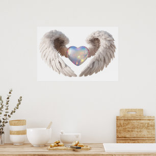 *~*~ Heart Angel Wings AP78 Opal LOVE Poster