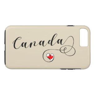 Heart Canada Cell Capa de telefone, canadense Flag