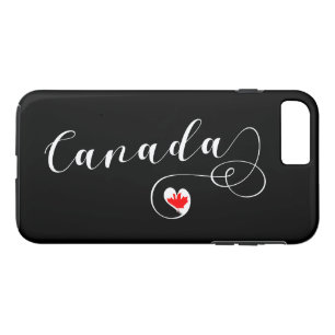 Heart Canada Cell Capa de telefone, canadense Flag