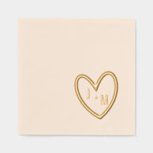 Heart Foil Stamped Napkins