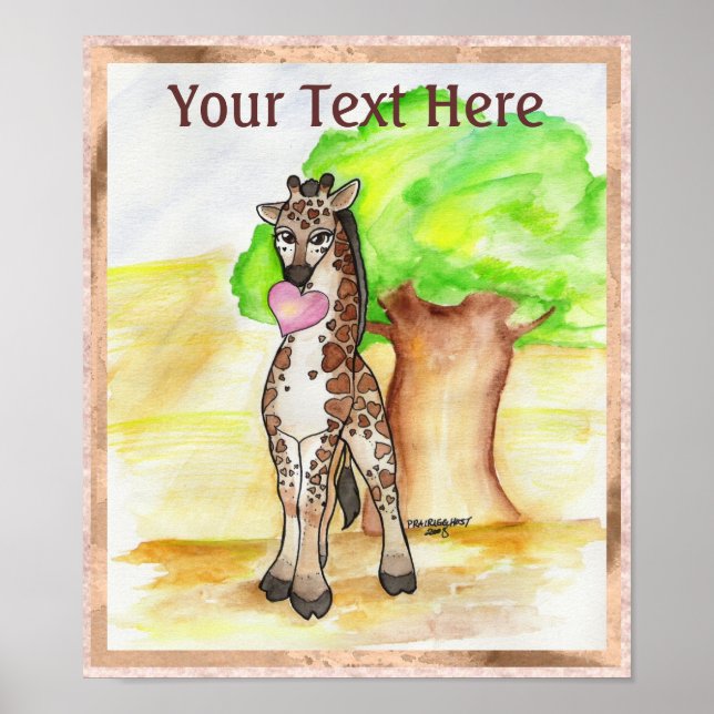 Heart Giraffe Poster (Frente)