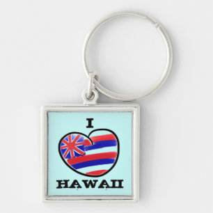 Heart Hawaii State Flag chaveiro artístico