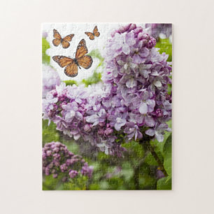 Heart Lilac e Butterflies Quebra-cabeça