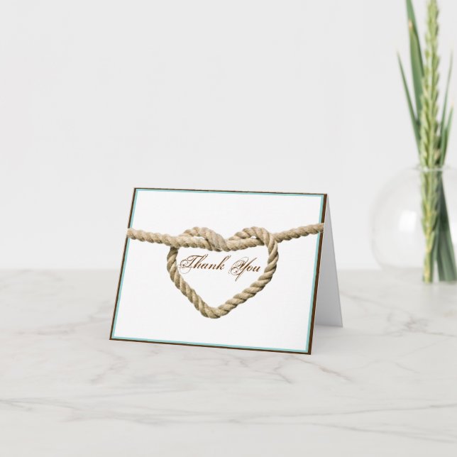 Heart Love Knot Western Weding Cartões de agradeci (Frente)