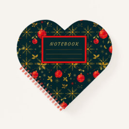 Heart Shaped Christmas Ornaments Notebook