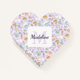 Heart Tea & Bookish Cats Notebook Personalized