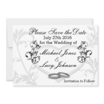 Heart & Vines Save The Date Card (Salve o cartão d