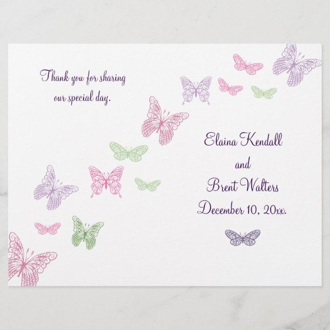 "Heart's a Flutter Wedding Program" (Frente)