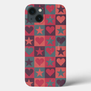 Hearts And Stars Pattern Pink