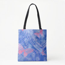 Hearts & Butterfly - All Over Print Tote