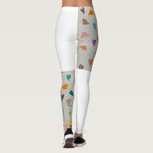 Hearts Half Printed Leggings  (Verso)