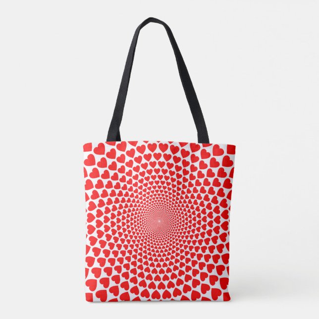 Hearts Mandala Design Tote Bag (Verso)