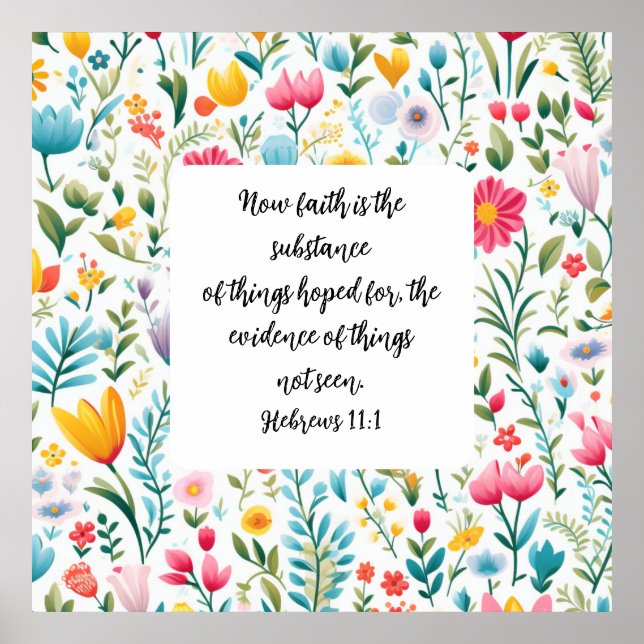 Hebrews 11:1 Poster (Frente)