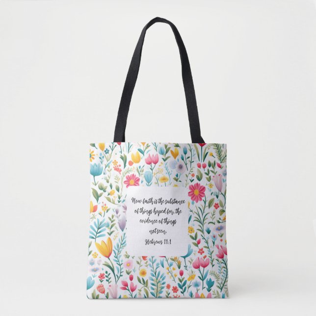 Hebrews 11:1 Tote Bag (Frente)