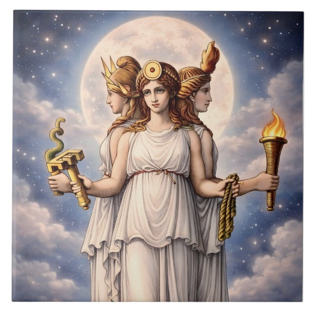Hecate Triple Goddess Celestial Moon Art – myth (Frente)