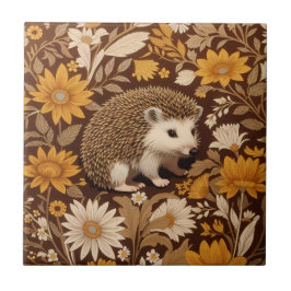 Hedgehog Brown Floral William Morris Inspirou