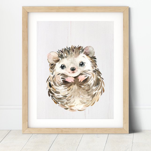 Hedgehog Woodland Nursery Art Impressão (Criador carregado)