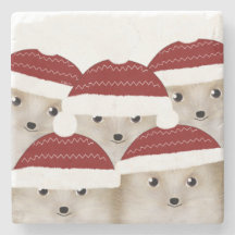 Hedgehogs Porta copos de pedra