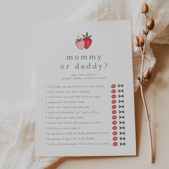 HEIDI adivinha quem Mamãe o cartão de jogo do Chá  (HEIDI Guess Who Mommy Daddy Baby Shower Game Card)
