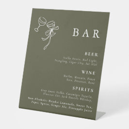HEIDI Olive Green - Sinal de Bar de Casamento Verd