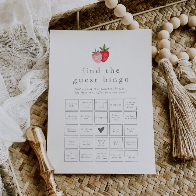 HEIDI Strawberry Encontre o Cartão de Jogo de Bing (HEIDI Strawberry Find the Guest Bingo Game Card)