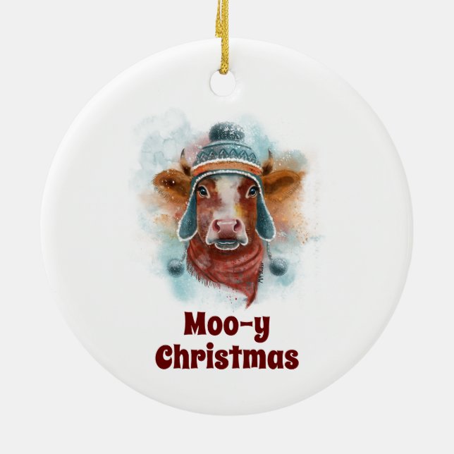 Heifer Em Um Enfeites de natal De Chapéu (Traseira)