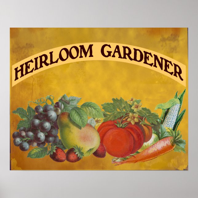 Heirloom Gardener Vintage Poster (Frente)