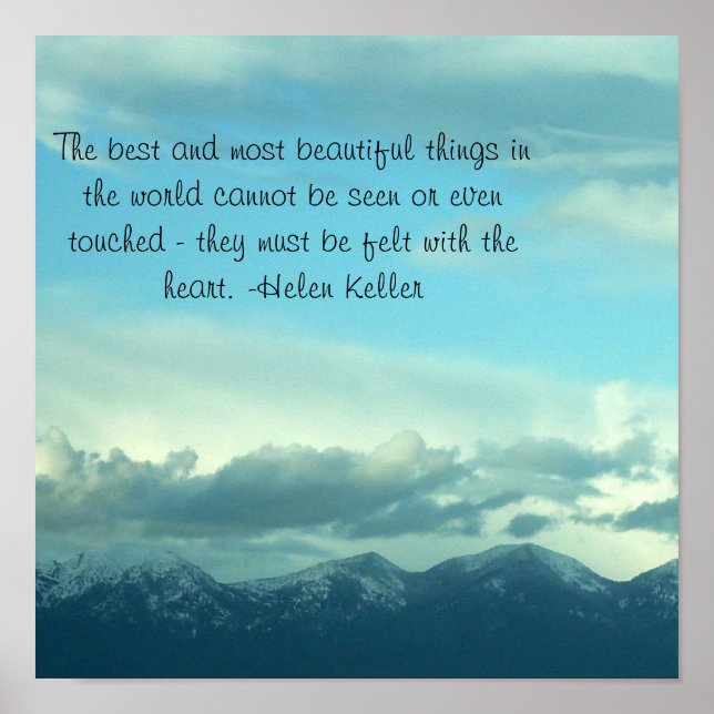 Helen Keller Quote Montana Sky Poster (Frente)