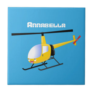 Helicóptero de animação amarelo giro