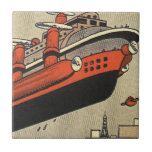 Helicóptero Vintage Science Ficise<br><div class="desc">Ilustração vitoriana futurista vitoriana viagem steampunk e imagem de ficção científica de transporte. Uma nave a vapor parecida com o navio de cruzeiro Titanic e voando como um helicóptero sobre edifícios urbanos. Um clássico design de ficção científica de quadrinhos retrô do futuro.</div>