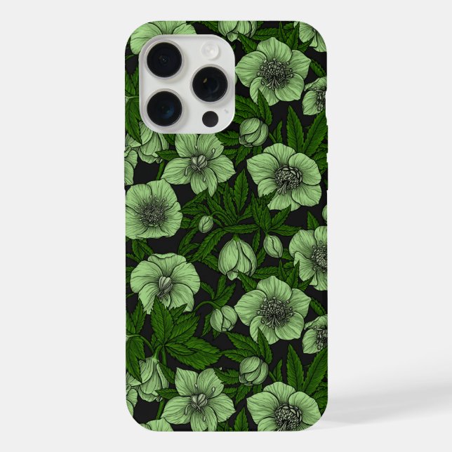 Hellebores brancos com folhas (Verso)